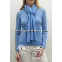 Ladies' 100% worsted cashmere long ribbed scarf